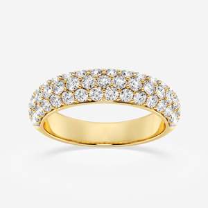 Women's Eternity Band Ring Round Brilliant Cut Diamond Pave Setting Classic Wedding Jewelry - Product Image 6