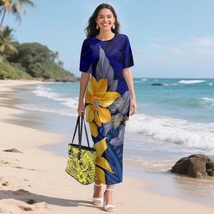 Conjunto de 2 Piezas Samoa Puletasi para Mujer, Vestido Maxi Tribal Polinesio, Vestido de Playa Hawaiano, Atuendos para Vacaciones en la Isla - Product Image 2
