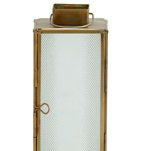 Nueva Lámpara de Vela de Metal y Vidrio Texturizado Hecha a Mano con Acabado en Latón para Decoración del Hogar, Personalizable - Product Image 1