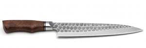 Couteau de chef artisanal martelé avec manche en bois de noyer naturel, couteau utilitaire pour trancher - Product Image 3