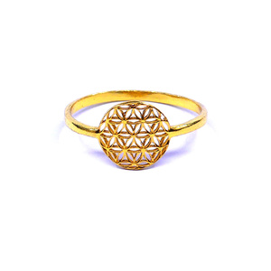 Sterling Silver 925 Gold-Plated Flower <b>Ring</b> for Engagement & Wedding Unisex - Product Image 3