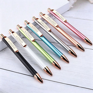 NM-139 <b>Multi</b> <b>Color</b> Advertising Big Metal Clip <b>Pen</b> With Rose Gold Clip Accessories Click Gel Ink <b>Pen</b> - Product Image 2