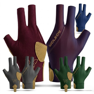 Guantes Profesionales de Snooker Wilson Industry, Tejido Elástico Transpirable, Diseño Ligero y Ajustable de Tres Dedos para Billar - Product Image 3