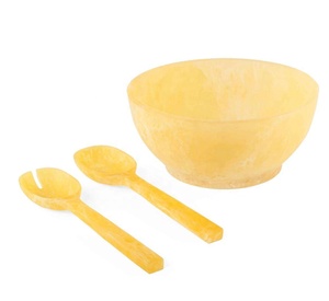 Ensemble de serveurs à salade avec poignées en résine, style marbre blanc, outils manuels pour servir des légumes frais - Product Image 5