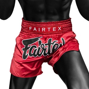 Pantalones Cortos de Muay Thai Fairtex Inferno Personalizados Modelo BS1946 con Corte Ajustado, Diseño Rojo y Aberturas Laterales Altas Fairtex - Product Image 1