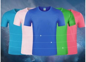 T-shirt à manches courtes, col rond, respirant et anti-transpiration, broderie personnalisée avec logo, prix usine Chine-Bangladesh. - Product Image 6