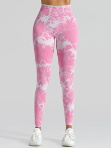 Leggings Deportivos Activos de Marca Privada, Leggings de Yoga Sin Costuras con Estampado Tie-Dye, Ropa Deportiva Colorida para Gimnasio - Product Image 6
