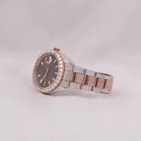 Nouvelle Tendance 2025 Montre de Luxe Unisexe Seiko Quartz Acier Inoxydable Hip Hop Design Entièrement Sertie de Diamants Boucle Cachée Verre Saphir 41mm