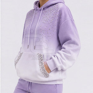 Prix raisonnable, service OEM, sweats à capuche en strass pour femmes, style unique, respirants, sweats à capuche en strass pour femmes - Product Image 3