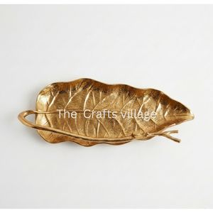 Bandeja de Metal de Lujo con Acabado Dorado, Plato Decorativo para Servir, Centro de Mesa Elegante, Plato para Frutas y Bocadillos, Adorno para el Hogar - Product Image 1