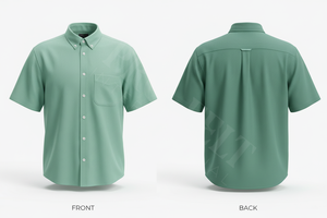 Chemise décontractée pour homme en coton 100% uni, légère, classique, avec poche, tendance, douce, pour le bureau, été - Product Image 3