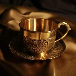 Meilleures ventes : Tasses à café et à thé en laiton doré, élégantes et faites à la main, pour la restauration de luxe, les cafés et les centres de villégiature, avec une brillance durable - Product Image 5