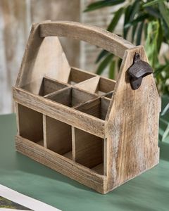 Wholesale Wooden Bottle Caddy Wooden Drink Local Beer Caddy Handmade Farmhouse Wooden Wine <b>Crates</b> - Product Image 2