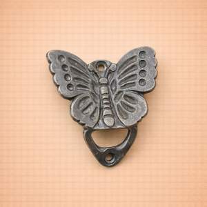 ที่เปิดขวดติดผนังรูปผีเสื้อเหล็กหล่อ ดีไซน์วินเทจธรรมชาติ แข็งแรง ทนทาน ใช้งานง่าย ถอดฝาขวดได้สะดวก ตกแต่งบ้านและบาร์ - Product Image 2