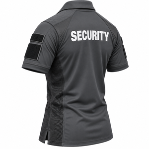 Polo de sécurité pour hommes de haute qualité, séchage rapide, empiècements latéraux en mesh, manches avec patch, couleur unie, logo personnalisé, polyester/coton, tout inclus - Product Image 6