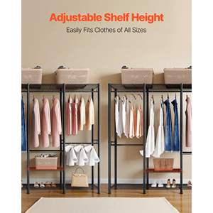 Perchero de Ropa Resistente y Ajustable para Armario, con Capacidad de Carga de 1100 Libras, 4 Barras para Colgar, Estructura de Acero, Modelo D0100X30198 - Product Image 5