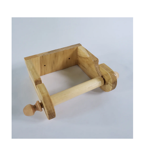 Wood <b>Toilet</b> Paper Roll Holder <b>Handle</b> Design Natural Crafts Metal Roll Paper Storage Rack Most Seling Sale - Product Image 3