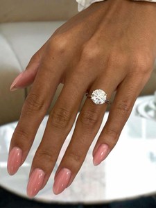 Moissanite 5CT Round Cut Diamond Solitaire Gorgeous <b>Ring</b> For Women's original 925 Silver Fine Wedding Promise Gift For Lovers - Product Image 3