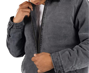 Men's Coated <b>Canvas</b> <b>Jacket</b> with Stand Collar Breathable & Windproof for Casual Wear Daily Use Easy Layering - Product Image 5