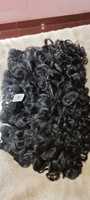 Extensions de cheveux naturels bouclés indiens Remy, ondulations profondes, noirs, trame simple, double épaisseur, teintables toutes couleurs, à tisser