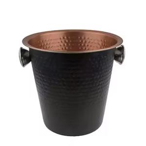 Seau à glace vintage en aluminium doré avec poignées en anneau, refroidisseur à vin de luxe, bac à boissons pour bar et fêtes - Product Image 6