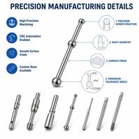 Tige d'axe de précision en acier inoxydable usinée CNC suisse sur mesure, filetée à étages avec embout sphérique, usinage OEM sous contrat