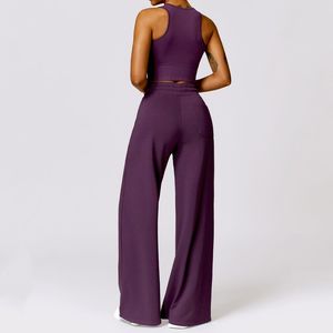 Ensemble de yoga sans couture 2 pièces pour femme, anti-rides, respirant, imperméable, séchage rapide, logo personnalisé, couleur contrastée, fermeture à cordon - Product Image 2