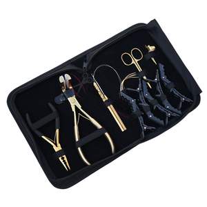 Hair Extension Installation Kit Micro Ring Closer Plier Tape in Bond Press Tool Hook Loop <b>Needles</b> Parting Ring and Gripper - Product Image 1