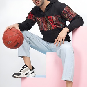 เสื้อฮู้ดดี้ผู้ชายคุณภาพสูงทรงโอเวอร์ไซส์ ตัดต่อสีสัน ผ้าฝ้ายฟลีซ 100% สไตล์ลำลอง สตรีทแวร์ ขายส่ง รับผลิตแบบ OEM - Product Image 4