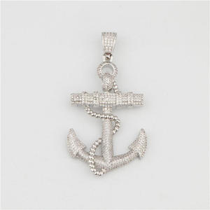 Iced Out Pendant in 925 Sterling <b>Silver</b> with VVS Moissanite Diamond Hip Hop Jewelry - Product Image 1