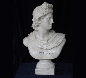 Classical Roman Greek Bust Sculpture Polyester Resin Carved Vintage Marble Finish <b>Table</b> <b>Decor</b> for Luxury Events & wedding <b>decor</b> - Product Image 1