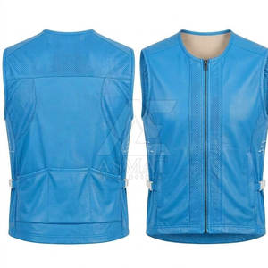 Chaleco de Cuero para Motociclistas, Chaleco de Motociclismo sin Mangas, Estilo Clásico, Chaleco Resistente, Tallas Personalizables - Product Image 6