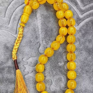 Rosario Musulmán de Resina Ecológica con Diseño de Ángel, Ligero, de Ámbar, Misbaha de 33 Cuentas, Regalo Islámico para el Eid, Hecho a Mano - Product Image 1
