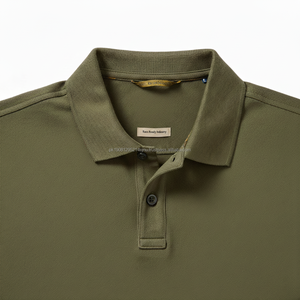 Camisa Premium al por Mayor REAC READY INDUSTRY para Hombre, con Logotipo Frontal, Tejido de Punto, Spandex/Algodón Piqué, 180g, Manga Corta, Transpirable, Color Oliva - Product Image 3