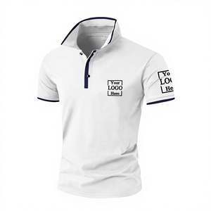 Men's Customizable White Cotton for Shirt Short Sleeve Customized Color Breathable Casual Front Logo Design Jersey Fabric - Product Image 1