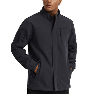 Veste de randonnée coupe-vent personnalisée avec logo d'entreprise, capuche, imperméable, doublure en maille, légère, softshell, pour hommes, hiver - Product Image 1