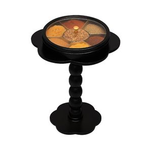 Black Metal Flower Shape Durable Floor Mount Plant Stand Decorative Succulent Holder Desktop Display <b>Table</b> for Home Garden - Product Image 3