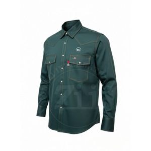 Chemise ignifuge résistante aux flammes NFPA 2112 CAT 2 pour le soudage, manches longues, 100% coton, respirante, pour hommes, usage industriel - Product Image 1