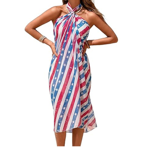Wholesale Beach Sarong Pareo Women Cover Up Wrap <b>Skirt</b> Lightweight Cotton Printed Swimwear Custom Logo Supplier Price - Product Image 3