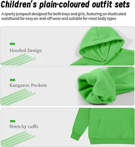 Ensemble de survêtement d'hiver pour enfants, en coton chaud, sweat à capuche décontracté en polaire, pantalon de jogging, motif 3D personnalisable, haute qualité, vente en gros - Product Image 2