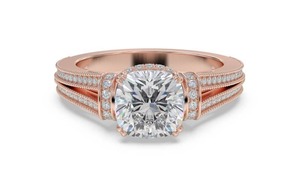 Anillo Vintage con Diamantes en Forma de Cinta, Diamante Cultivado en Laboratorio de 0.85 Ct en Oro Amarillo, Blanco, Rosa y Platino de 18K - Product Image 3