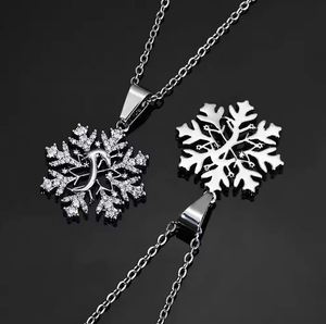 Pendentif flocon de neige plaqué argent 925, chaîne fine en acier inoxydable, pendentif charme, cadeau pour femme - Product Image 2