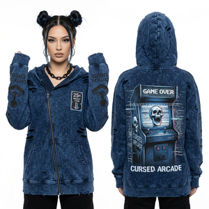 Sleeveless Purple <b>Bleach</b> Splash Hoodie Fruit Skull Graphic Distressed Oversized Vest Streetwear Punk Style Layering Piece - Product Image 3