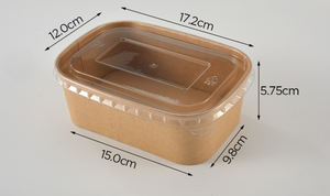 Contenedor Rectangular Desechable de Papel Kraft de Grado Comercial, Estilo Sólido, para Alimentos, Ensaladas, Sushi, Comida para Llevar, con Tapa, Hecho en Vietnam - Product Image 4