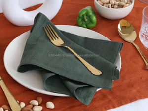 Serviettes de table carrées 100% lin faites à la main, écologiques, réutilisables, classiques et chics, accessoires de Noël, mariages, dîners, cadeaux - Product Image 5