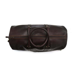 Sac de voyage en toile personnalisé en gros, capacité 50-70L, marron foncé, avec poignée supérieure et bandoulière réglable - Product Image 3