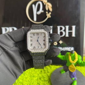 Reloj Automático Golden Ice Completamente Cubierto de Moissanita para Hombre, Movimiento Automático, Esfera Grande, Estilo Hip Hop, Personalizado, Acero Inoxidable - Product Image 1