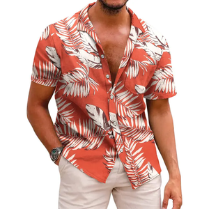 Chemise Hawaïenne en Satin de Coton de Haute Qualité, Impression Numérique, Manches Courtes, Décontractée, Col Revers, pour Hommes, Été - Product Image 2