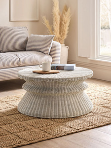 Natural Rattan <b>Low</b> Accent Table Artisanal Wicker Coffee <b>Stool</b> Round Side Table Boho Furniture For Living Room Bedroom Decor - Product Image 6