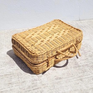 Travel bag woven by hand premium quality rattan <b>suitcase</b> briefcase camping picnic briefcases - Product Image 3